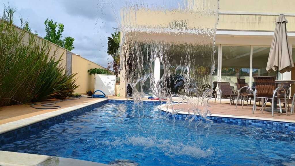 Área de Lazer Resort com Piscina e Cascata